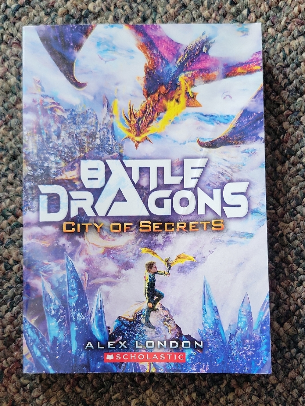 $1 Bundled Scholastic Battle Dragons — Purple, Blue & Gold Fantasy Cover